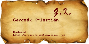 Gercsák Krisztián névjegykártya
